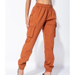Rust Loose Fit Cargo Utility Joggers Jogger Pants